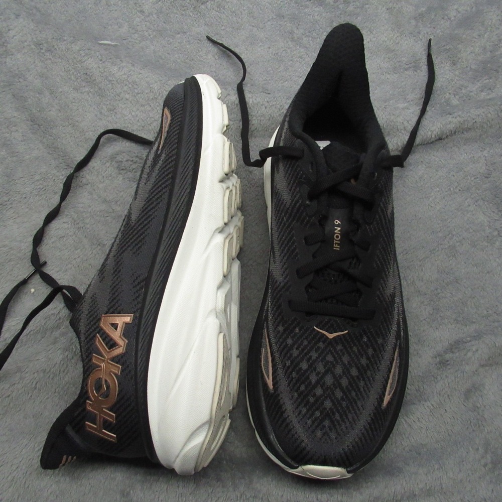 Hoka Women 9B Running Shoes Black Clifton 9 Chunky Lightweight LIGHTLY USED